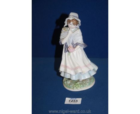 A Royal Worcester figure 'A posy for mother', 7 1/2" tall.