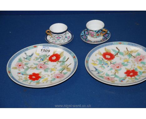 A quantity of Doll's cups, saucers and tea plates with House of Valentina crest.