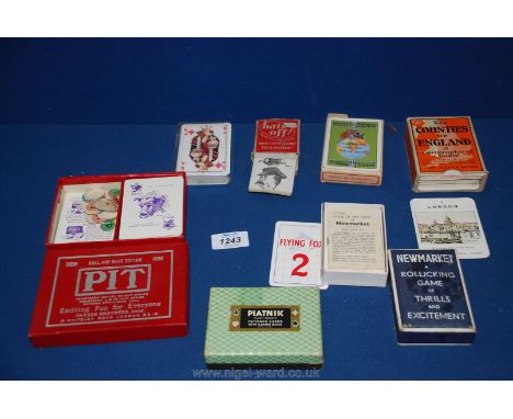 A quantity of Card games including Pit, Newmarket, Counties of England, Hats Off, etc., and pack of Morris Commercial playing