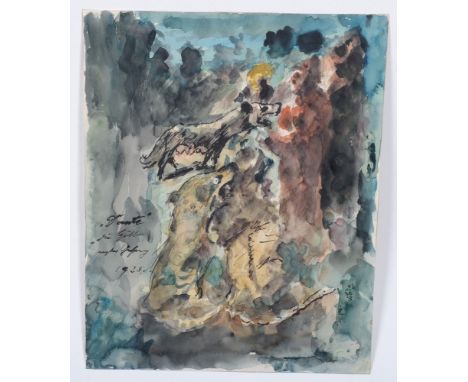 Lovis Corinth (1858-1925), „'Dante' die Hölle erster Gesang“. Aquarell/Papier, li./mittig/bez./dat. 1925, verso mit Atelier-S
