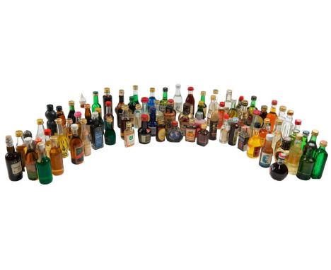 A collection of Ouzo, liqueur, vodka and other miniatures
