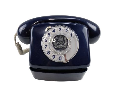 A 1977 GPO Special Edition Silver Jubilee 776 (SA4271) telephone in Balmoral blue with separate bell unit and wall bracket