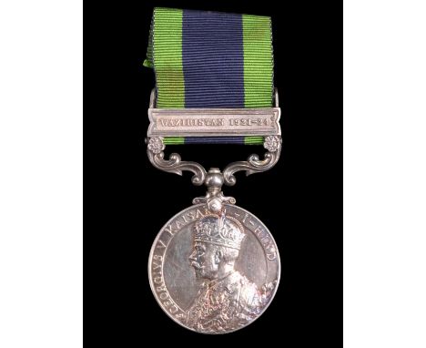 An India General Service Medal with Waziristan 1921-24 clasp to 3591113 Pte J Cartwright, Border Regiment