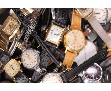 A group of vintage wristwatches including Rotary, Sekonda, Bentima, Smiths, Timex, etc