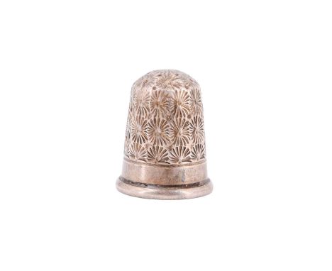 A George V silver thimble by Charles Horner, size 6, Chester, 1911