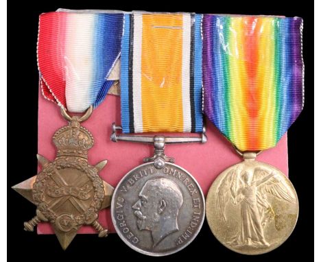 A 1914-15 Star, British War and Victory Medals to 19514 Pte H Gate, Border Regiment