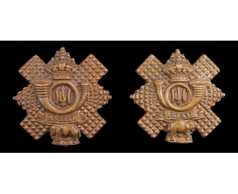 A pair of Great War Highland Light Infantry collar badges converted to sweetheart brooches and respectively engraved "Jessie"