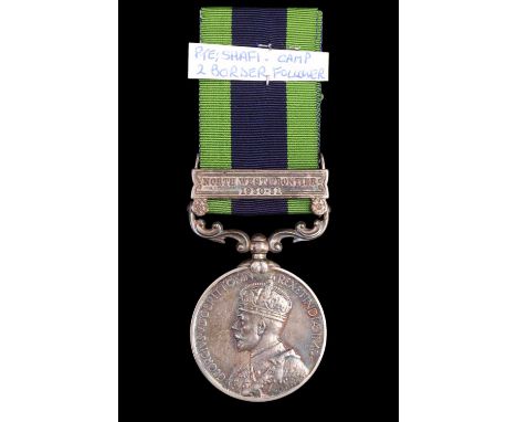 An India General Service Medal with North West Frontier 1930-31 clasp to Private Camp Follower Muhammad Shafi, 2nd Border Reg