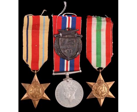 Three Second World War British campaign medals together with a Dunkirk Medal