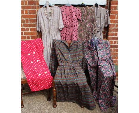 A collection of seven vintage summer dresses