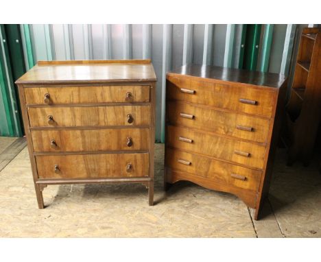 Two vintage chests of four drawers