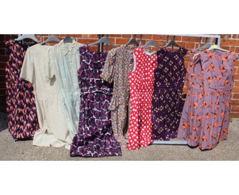 Nine vintage summer dresses in various sizes