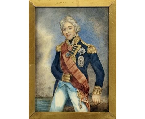 After John Hoppner (1758-1810), a portrait miniature of Horatio, Lord Nelson (1758-1805), 19th century, watercolour on ivory,