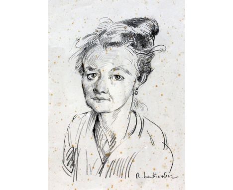 Robert Lenkiewicz (1941-2002), untitled, portrait, pencil drawing on paper, signed lower right, 26cm x 36cm, framed 51cm x 63