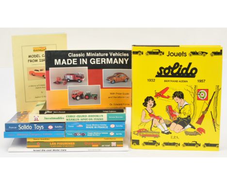 A Group Of 11 Toy Related Hardback &amp; Softback Books To Include - "Solido 1932 - 1957", "Quiralu", "Tekno" Plus others - S