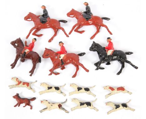 Timpo - Happy Hunting Series - A Group of Lead Figures. Probably early post-war and using the Pixyland Kew moulds. Conditions