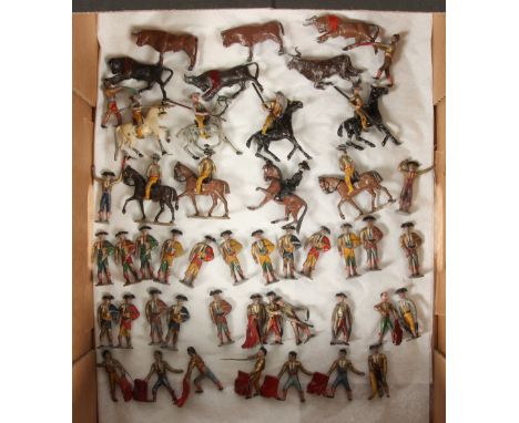 Unknown Spanish Maker - A Group of Lead, Pre-War, Spanish Bullfighting Figures. Approx. 40mm scale. Conditions generally appe