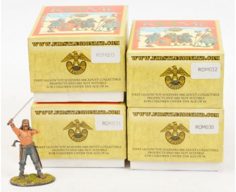 First Legion - 'Glory Of Rome' Series - A Group of Boxed Figures. 60mm scale. Comprising Set Nos: ROM030 'German Warrior Char