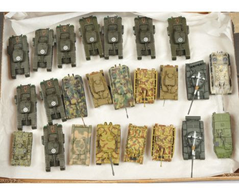 A Group of 24 Unbranded Diecast &amp; Plastic Tanks &amp; Military Vehicles. Various scales - many appear to be about 1/72 or