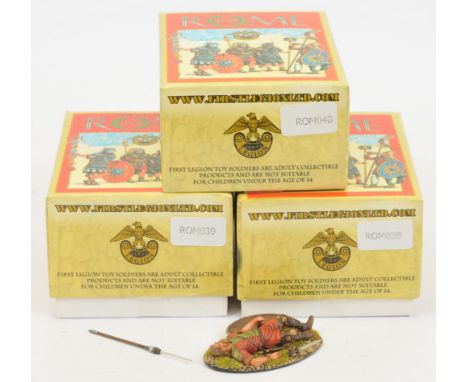 First Legion - 'Glory Of Rome' Series - A Group of Boxed Figures. 60mm scale. Comprising: Set Nos ROM038 'Noble German Warrio