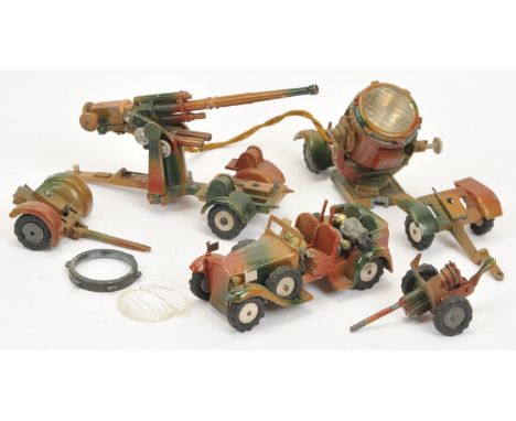 Marklin Diecast Military Pre-War Group To Include Mobile Searchlight - Anti Aircraft Gun Plus others - all finished in camouf