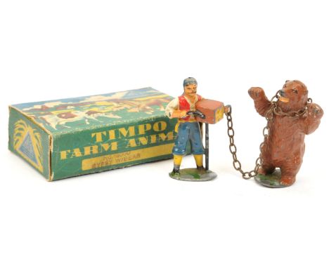 Timpo - Set No. 6000 'Gypsy Organ Grinder with Dancing Bear', Boxed. Circa 1950. Condition generally appears Good to Good Plu