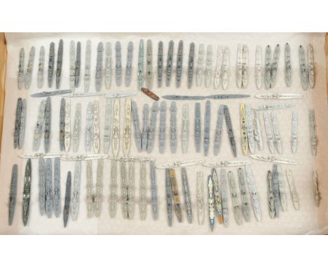 Waterline Ships - A Large Group of Unboxed Models. 1:1200 scale, white metal. Conditions generally appear Excellent overall. 