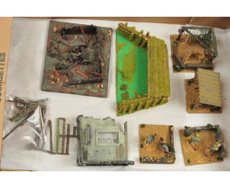Group of WWII Dioramas &amp; Plastic Figures. Comprising of small dioramas, some appear to be homemade to a Good to Excellent