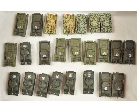 A Group of 24 Unbranded Diecast Tanks &amp; Military Vehicles. Various scales - many appear to be about 1/72 or 1/76. Conditi