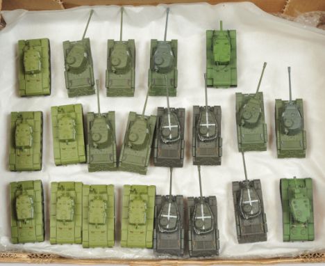 A Group of 21 Unbranded Diecast Tanks. Various scales - many appear to be about 1/72 or 1/76. Conditions generally appear Goo