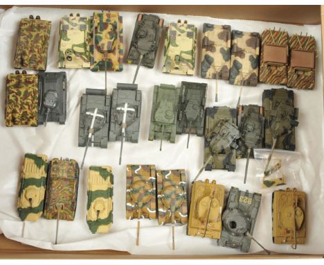 A Group of 26 Unbranded Diecast Tanks &amp; Military Vehicles. Various scales - many appear to be about 1/72 or 1/76. Conditi