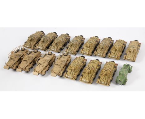 A Group of 16 Unbranded Diecast &amp; Plastic Tanks &amp; Military Vehicles. Various scales - many appear to be about 1/72 or