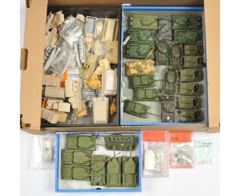 A Group of 25+ Unbranded Resin Tanks &amp; Military Vehicles Etc. Various scales - many appear to be about 1/72 or 1/76. Also