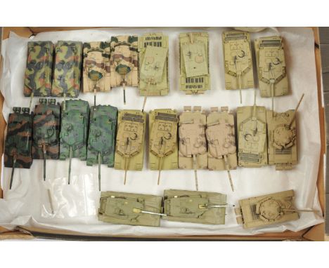 A Group of 21 Unbranded Diecast Tanks &amp; Military Vehicles. Various scales - many appear to be about 1/72 or 1/76. Conditi