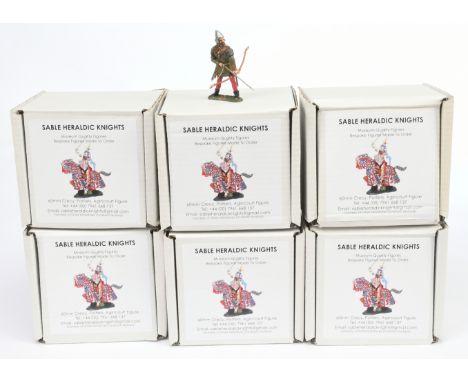 Sable Heraldic Knights - A Group of Boxed Archer Figures. "Museum Quality Figures". 60mm scale, from the Crecy, Poitiers &amp