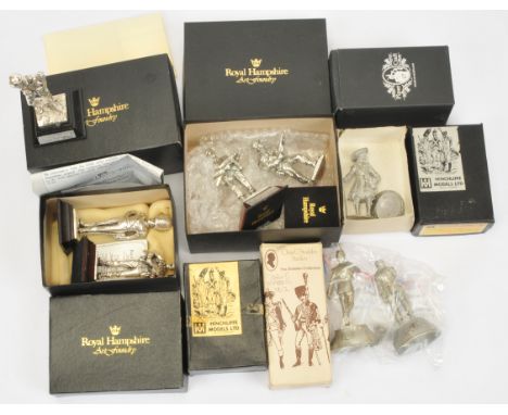 Royal Hampshire, Chas C. Stadden &amp; Others - A Group of Pewter &amp; White Metal Military Figures. Comprising various unpa