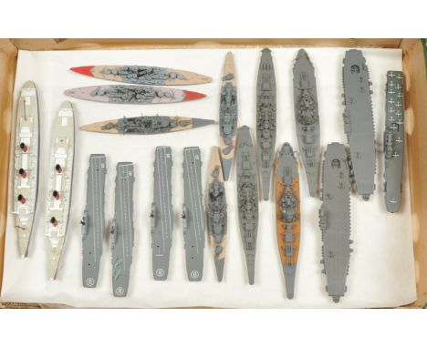 Hornby Minic Ships & Mini-Ships (Italy) - A Group of Unboxed Waterline Models. 1:1200 scale, metal & plastic models.  Conditi