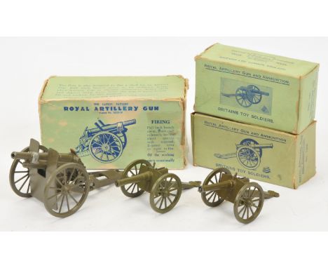 Britains - A Group of Boxed Artillery Sets. Comprising: Set No. 1201 'Royal Artillery Gun' &amp; 2 x 1263 'Royal Artillery Gu