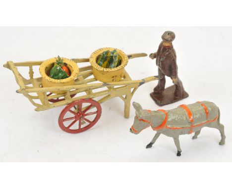 Charbens - 'Costermonger with Cart &amp; Donkey'. Pre-war version. Appears complete with baskets and vegetables. Condition ge