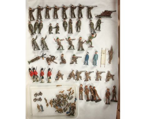 Britains, Taylor &amp; Barrett, Elastolin &amp; Others - A Group of Soldiers. Most are lead, but Elastolin are composite and 