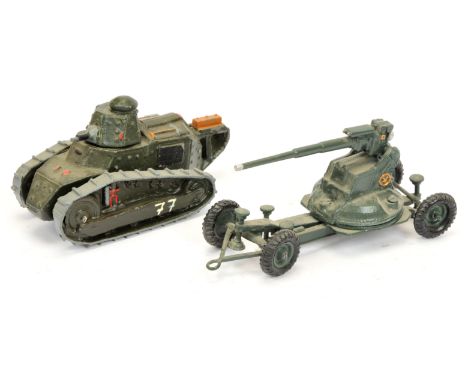 London Toy Company &amp; Soldier Pac - 'Renault FT17 Tank' &amp; '2lb A.A. Gun on Mobile Chassis'. 54mm scale. (A.A. Gun is a