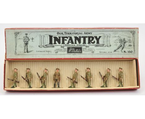 Britains - Set No. 160 'Our Territorial Army Infantry (Service Dress)', Boxed. 1916 version but later issue (officer on foot)