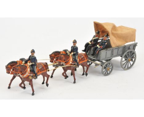 Britains - Set No 145 'Royal Army Medical Corps Ambulance'. 1906 version - dated horses. Condition generally appears Good ove
