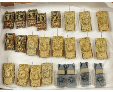 A Group of 24 Unbranded Diecast Tanks &amp; Military Vehicles. Various scales - many appear to be about 1/72 or 1/76. Conditi
