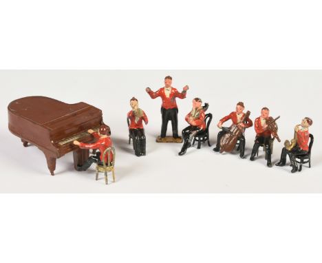 Charbens - 'Jack's Band'. Comprising seated band members &amp; grand piano. Conditions generally appear Fair to Good overall.