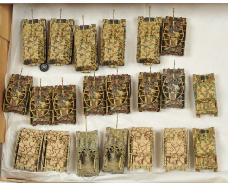 A Group of 21 Unbranded Diecast Tanks &amp; Military Vehicles. Various scales - many appear to be about 1/72 or 1/76. Conditi