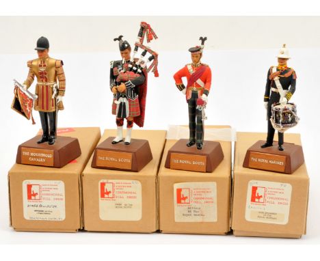 The Sentry Box - A Group of Military Figures on Plinths. 120mm scale, all boxed. Comprising: 'Officer of The Royal Scots'; pl