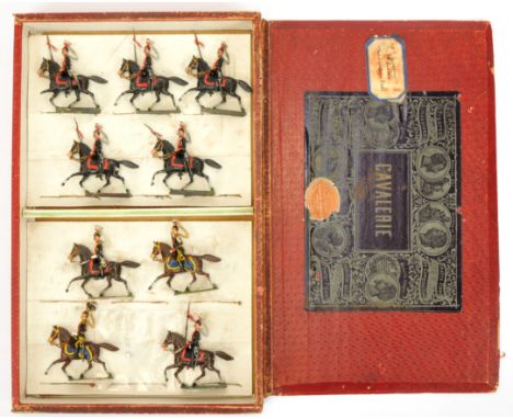 Heyde (or Similar Maker) - RARE 'Cavalerie' Boxed Set. Labelled as "No. 3 Squadron, 9th Lancers". Comprising: nine mounted fi