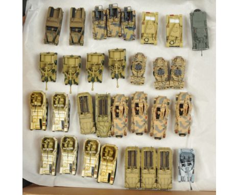 A Group of 31 Unbranded Diecast &amp; Plastic Tanks &amp; Military Vehicles. Various scales - many appear to be about 1/72 or
