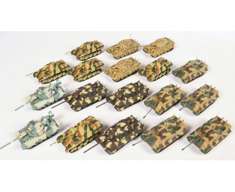 A Group of 18 Unbranded Diecast Tanks &amp; Military Vehicles. Various scales - many appear to be about 1/72 or 1/76. Conditi